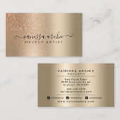 Roos Gold Glitter Metallic Gold Foil Visitekaartje (Voorkant / Achterkant)