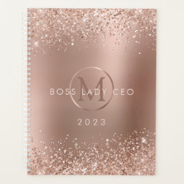 Roos Gold Glitter Metallic Monogram 2023 Boss Lady Planner