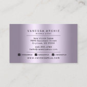 Roos Gold Glitter Metallic Paars Lavender Folie Visitekaartje (Achterkant)
