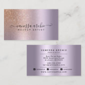 Roos Gold Glitter Metallic Paars Lavender Folie Visitekaartje (Voorkant / Achterkant)