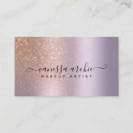 Roos Gold Glitter Metallic Paars Lavender Folie Visitekaartje