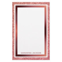 Roos Gold Glitter Metallic Pink Lijst met naam