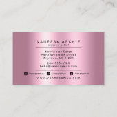 Roos Gold Glitter Metallic Roze Folie Visitekaartje (Achterkant)