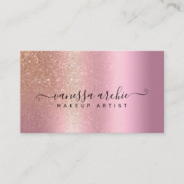 Roos Gold Glitter Metallic Roze Folie Visitekaartje