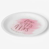 Roos Gold Glitter Mevrouw aan mevrouw Vrijgezellen Papieren Bordje (Gekanteld)