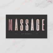 Roos Gold Glitter Minimalistische Massagetherapeut Visitekaartje (Voorkant)