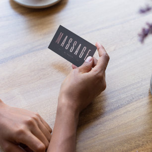 Roos Gold Glitter Minimalistische Massagetherapeut Visitekaartje