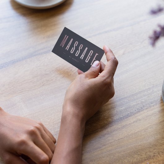 Roos Gold Glitter Minimalistische Massagetherapeut Visitekaartje