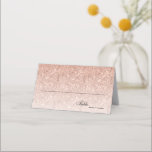 Roos Gold Glitter Modern Bat Mitswa Place Card Plaatskaartje<br><div class="desc">Deze trendy glitter place card heeft faux glitter op de voorkant met een gebied voor u om te schrijven in de namen en tafelnummers (met de hand). De achterkant heeft hetzelfde glitterpatroon met uw evenement en datum. Gebruik het sjabloon formulier om uw eigen gegevens toe te voegen. Met de functie...</div>