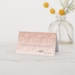 Roos Gold Glitter Modern Bat Mitswa Place Card Plaatskaartje