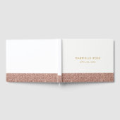 Roos Gold Glitter Modern Birthday Mitzvah Shower Gastenboek (Volledig)