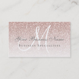 Roos Gold Glitter Modern Elegance Monogram Visitekaartje