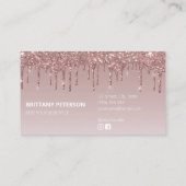 Roos Gold Glitter Modern Girly Makeup Artist Visitekaartje (Achterkant)