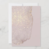 Roos Gold Glitter Modern Gold Dusty Roos Weddensch Kaart (Achterkant)