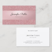 Roos Gold Glitter Modern Handschrift Script Visitekaartje (Voorkant / Achterkant)