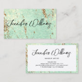 Roos Gold Glitter Modern Makeup Artist Elegant Visitekaartje (Voorkant / Achterkant)