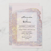 Roos Gold Glitter Modern Pastel Paars Weddenschapp Kaart (Voorkant / Achterkant)