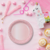 Roos Gold Glitter Modern Pink Sjabloon Trendy Papieren Bordje (Feest)