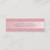 Roos Gold Glitter Modern Script Minimalistisch Ele Mini Visitekaartje (Achterkant)