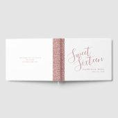 Roos Gold Glitter Modern Sweet 16 Guest Book Gastenboek (Volledig)