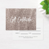 Roos Gold Glitter Modern Voucher Cadeaubon Visitekaartje (Bureau)