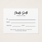 Roos Gold Glitter Modern Voucher Cadeaubon Visitekaartje (Achterkant)