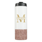 Roos Gold Glitter Moderne Minimale Thermosbeker (Voorkant)