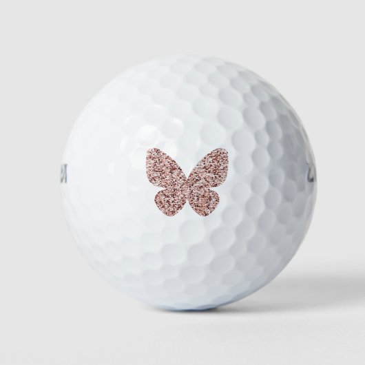 Roos Gold Glitter Monarch Clipart Cute Butterfly Golfballen (Voorkant)