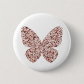 Roos Gold Glitter Monarch Clipart Cute Butterfly Ronde Button 5,7 Cm (Voorkant)