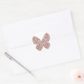 Roos Gold Glitter Monarch Clipart Cute Butterfly Ronde Sticker (Envelop)