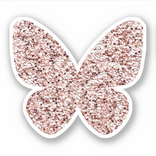 Roos Gold Glitter Monarch Clipart Cute Butterfly Sticker (Voorkant)