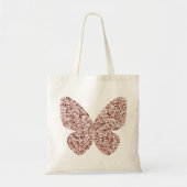 Roos Gold Glitter Monarch Clipart Cute Butterfly Tote Bag (Voorkant)