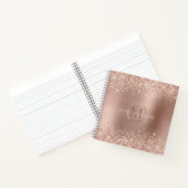 Roos Gold Glitter Monogram Boss Lady Notitieboek (Binnen)