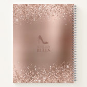 Roos Gold Glitter Monogram Boss Lady Notitieboek (Achterkant)