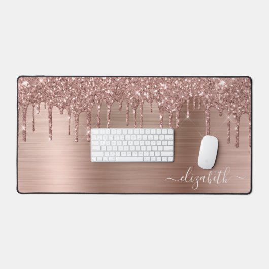 Roos Gold Glitter Monogram Bureaumat (Keyboard & Muis)
