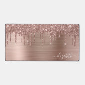 Roos Gold Glitter Monogram Bureaumat (Voorkant)