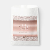 Roos Gold Glitter Monogram Elegant Wedding Bedankzakje (Voorkant)