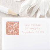 Roos Gold Glitter Monogram Etiket (Insitu)