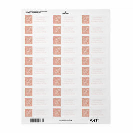 Roos Gold Glitter Monogram Etiket