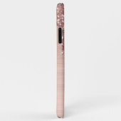 Roos Gold Glitter Monogram Hoesje-Mate iPhone Case (Achterkant/rechts)