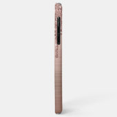 Roos Gold Glitter Monogram Hoesje-Mate iPhone Case (Achterkant/links)