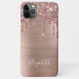 Roos Gold Glitter Monogram Hoesje-Mate iPhone Case