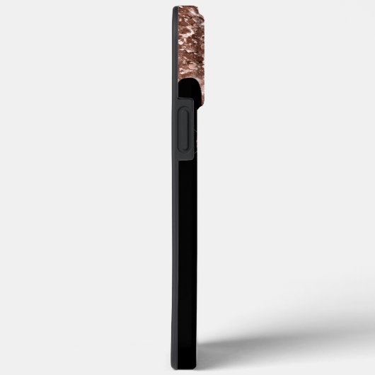 Roos Gold Glitter Monogram Initialen op zwart Case-Mate iPhone Case (Achterkant / Rechts)