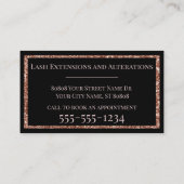 Roos Gold Glitter Monogram Initialen op zwart Visitekaartje (Achterkant)