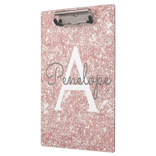 Roos Gold Glitter Monogram Klembord (Links)