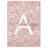 Roos Gold Glitter Monogram Klembord (Achterkant)