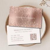 Roos Gold Glitter Monogram Logo Visitekaartje