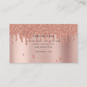 Roos Gold Glitter Monogram Modern Minimalist Visitekaartje (Achterkant)