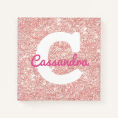 Roos Gold Glitter Monogram Recept Notitieboek (Voorkant)