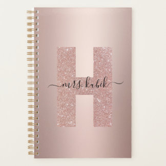 Roos Gold Glitter Monogram Teacher Planner